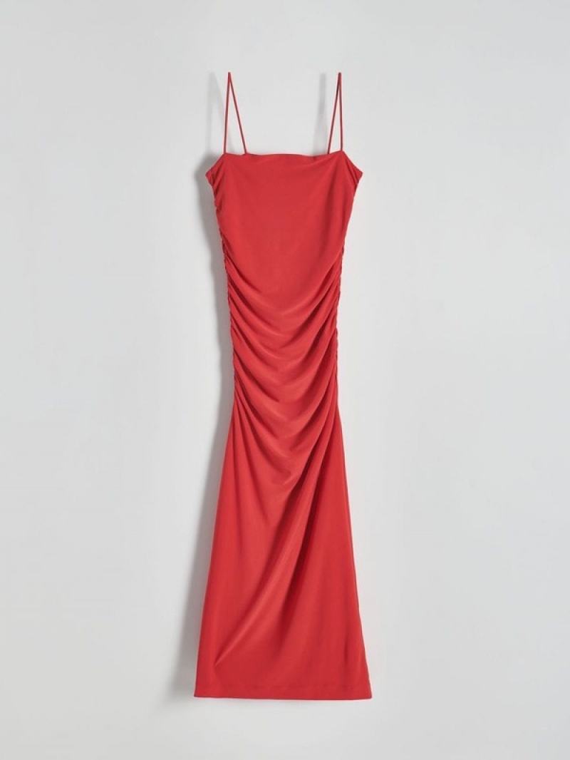 Reserved Maxidraping Kleid Damen Rot | 4103-CVIAK