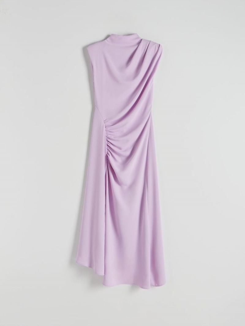 Reserved Maxigathering Kleid Damen Lavendel | 4651-AKPTS