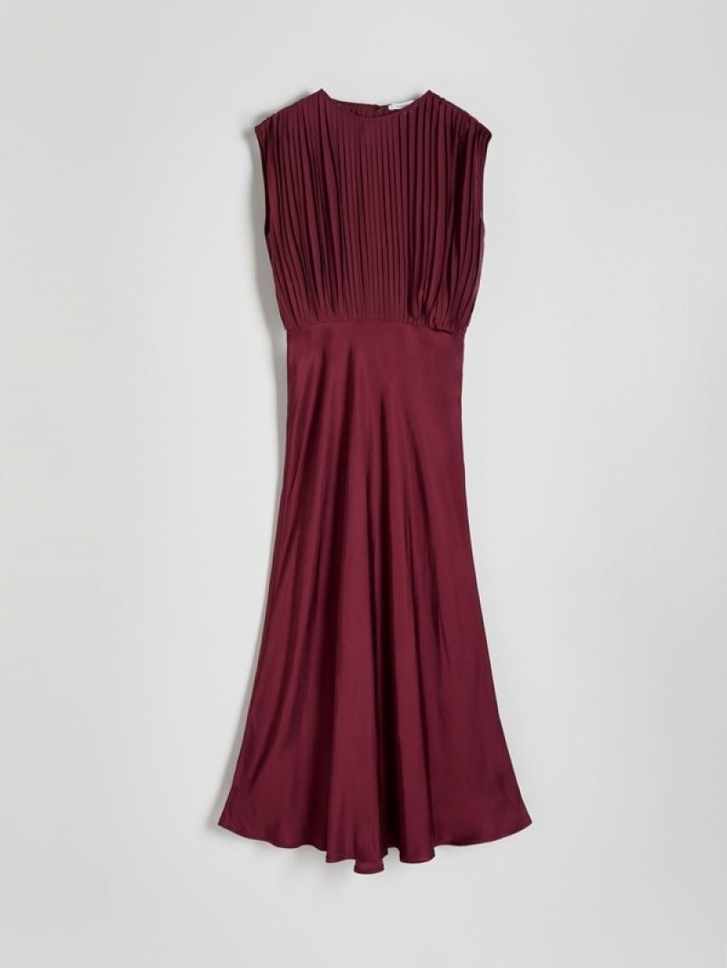 Reserved Maxipleats Kleid Damen Bordeaux | 2478-HCBVE