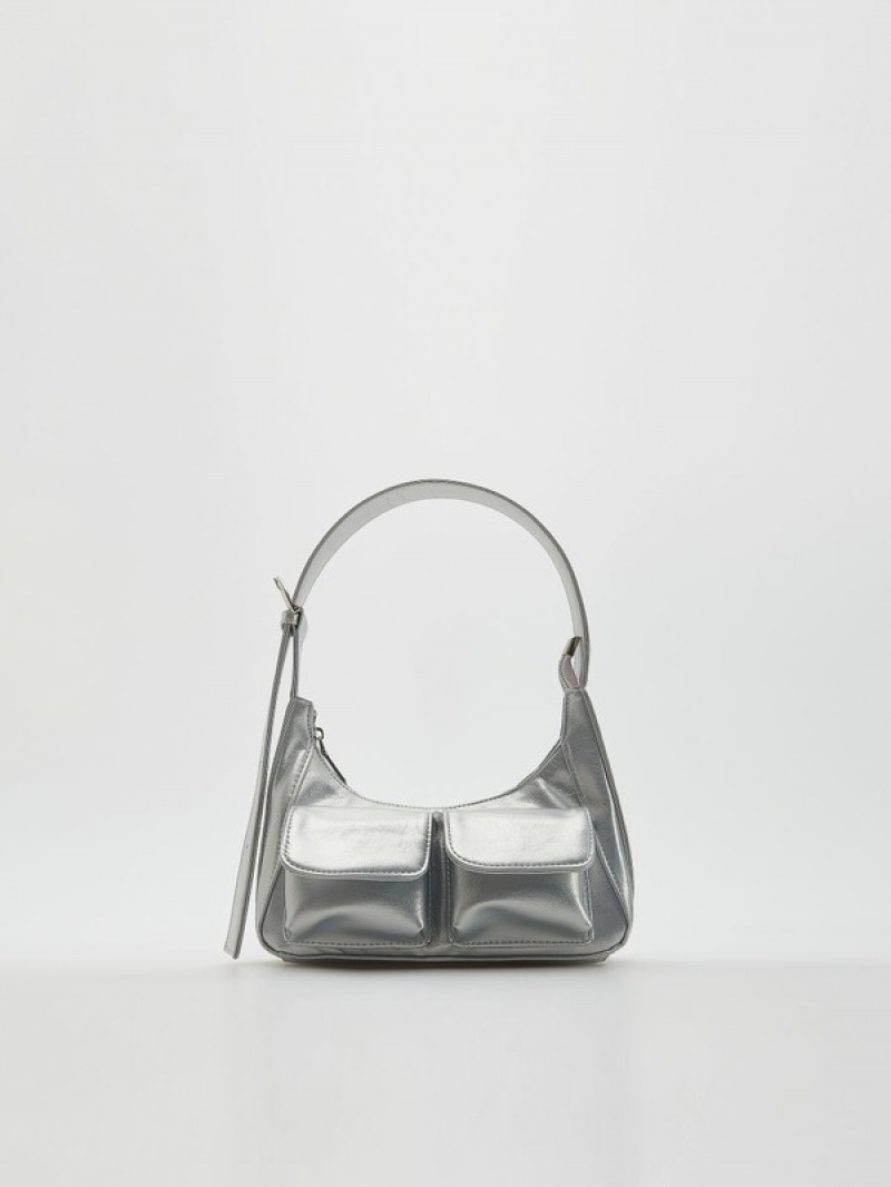 Reserved Metallic Effec Taschen Mädchen Silber | 7964-NYJZR