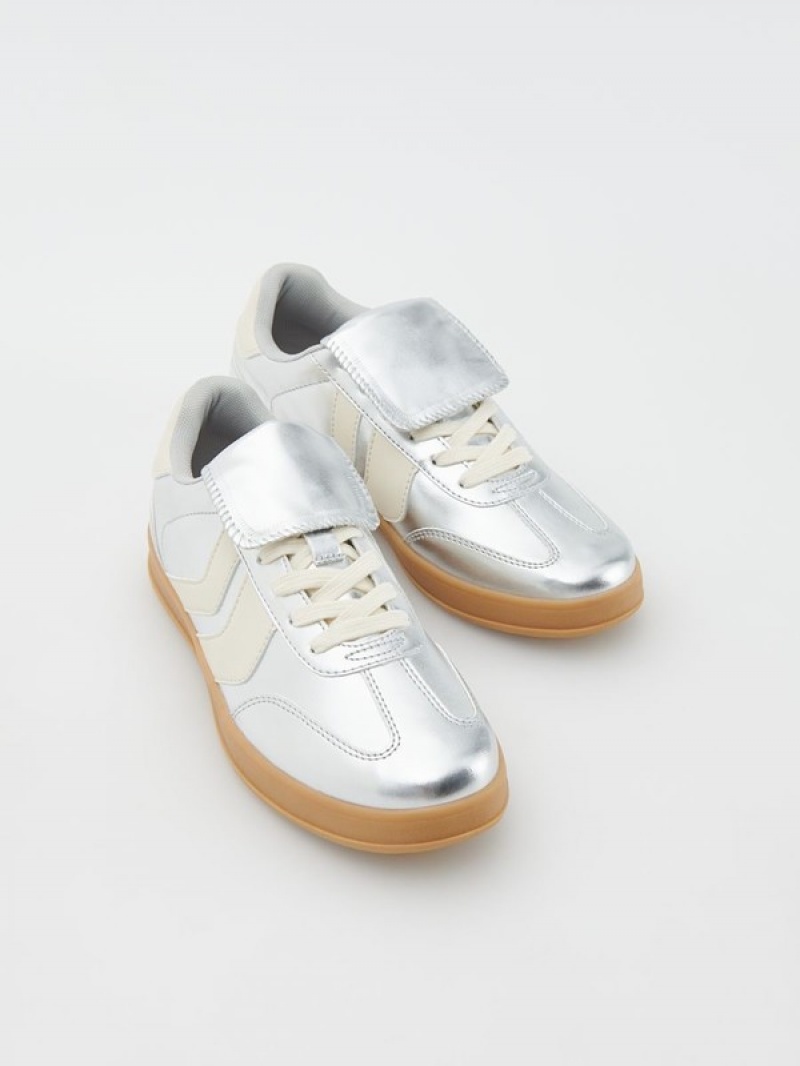 Reserved Metallised Sneakers Damen Mehrfarbig | 9071-HEGQC