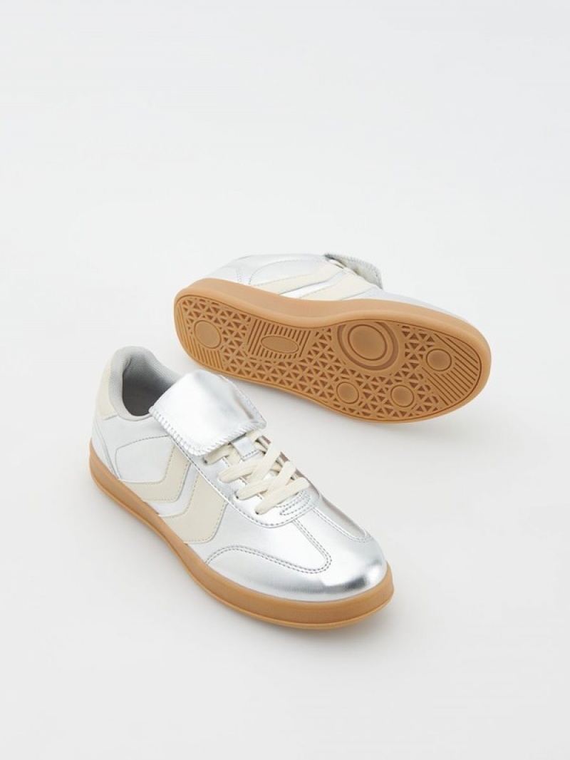 Reserved Metallised Sneakers Damen Mehrfarbig | 9071-HEGQC