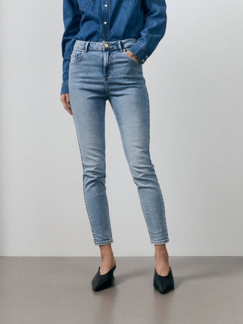 Reserved Mid Rise Slim Jeans Damen Blau | 1039-NLYEC