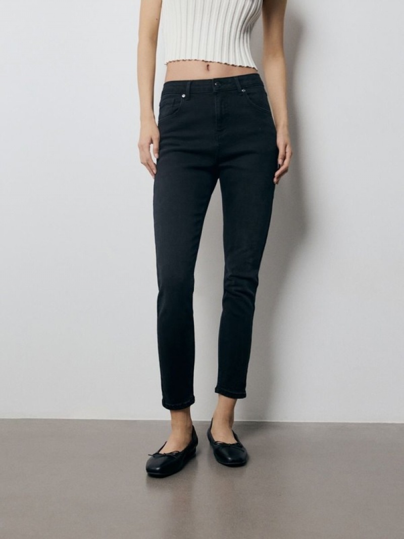 Reserved Mid Rise Slim Jeans Damen Schwarz | 1835-RECHX