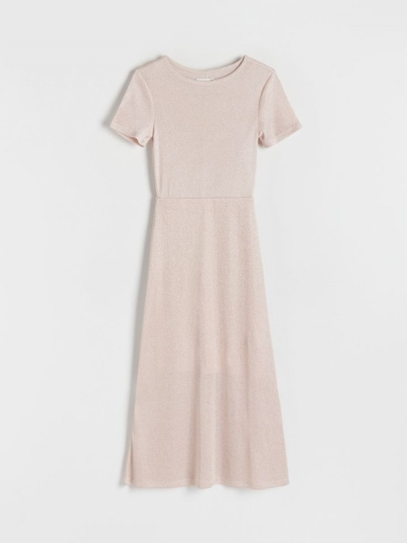 Reserved Midi Kleid Damen Rosa | 8953-PSMYQ