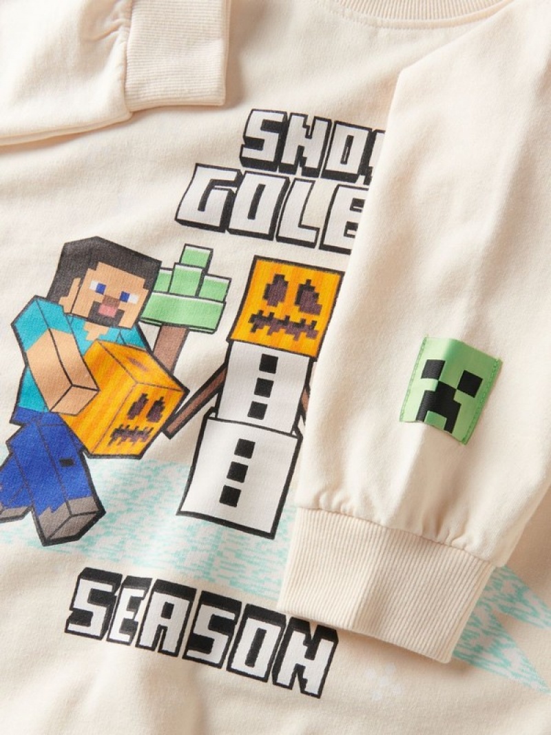 Reserved Minecraft Christmas Pullover Jungen Weiß | 3649-BVIZW