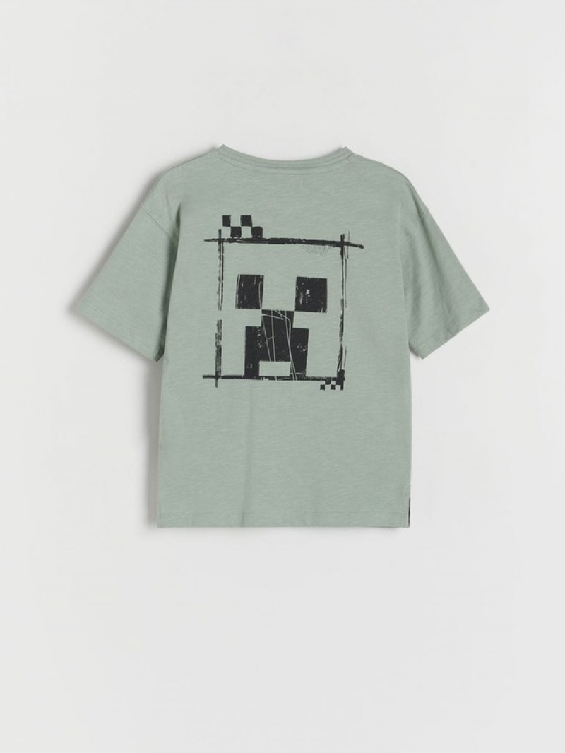 Reserved Minecraft Oversized T-shirts Jungen Grün | 5182-LHWJO