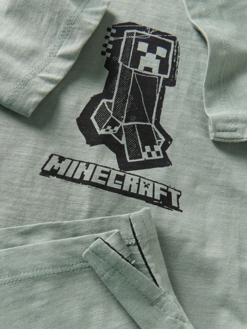 Reserved Minecraft Oversized T-shirts Jungen Grün | 5182-LHWJO