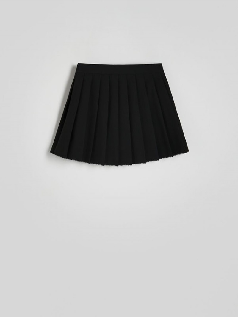 Reserved Minibox Pleats Röcke Damen Schwarz | 6375-OXNRB