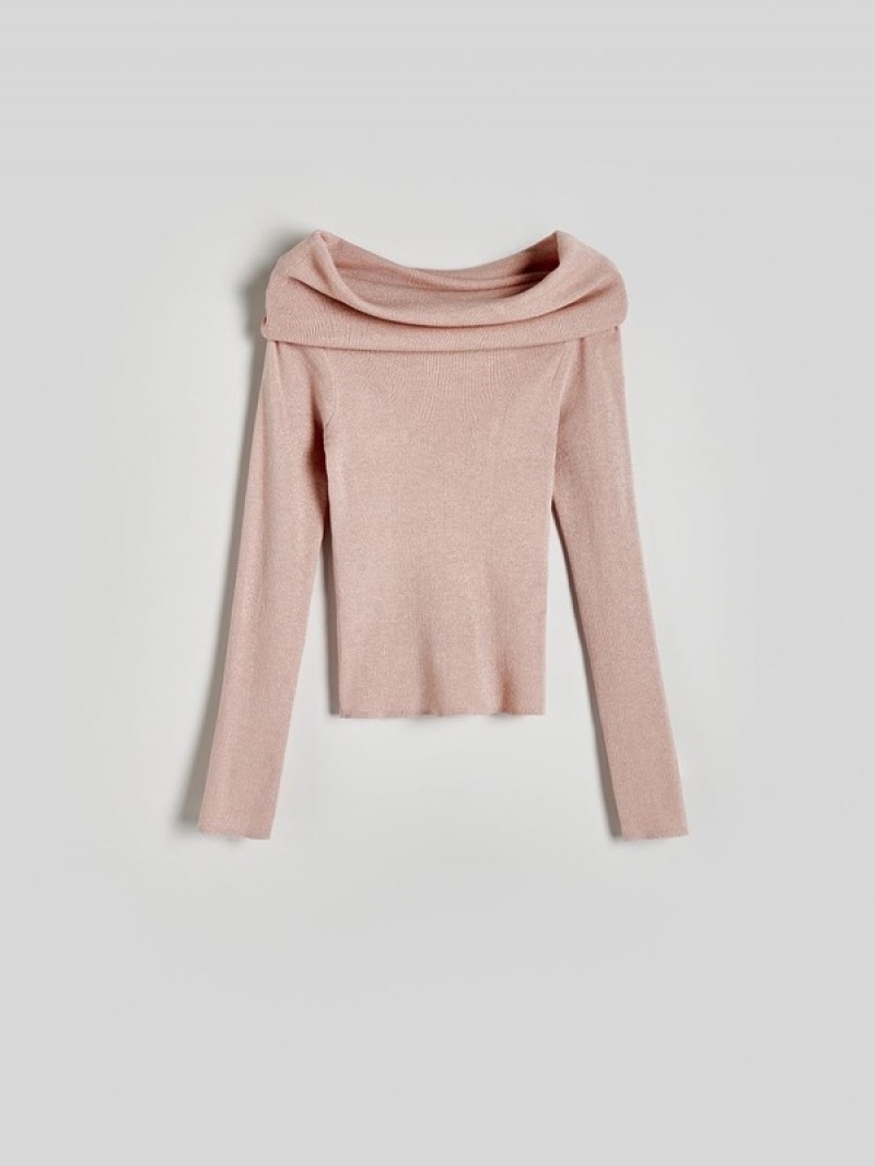 Reserved Off Shoulder Pullover Damen Rosa | 8702-AFOXY