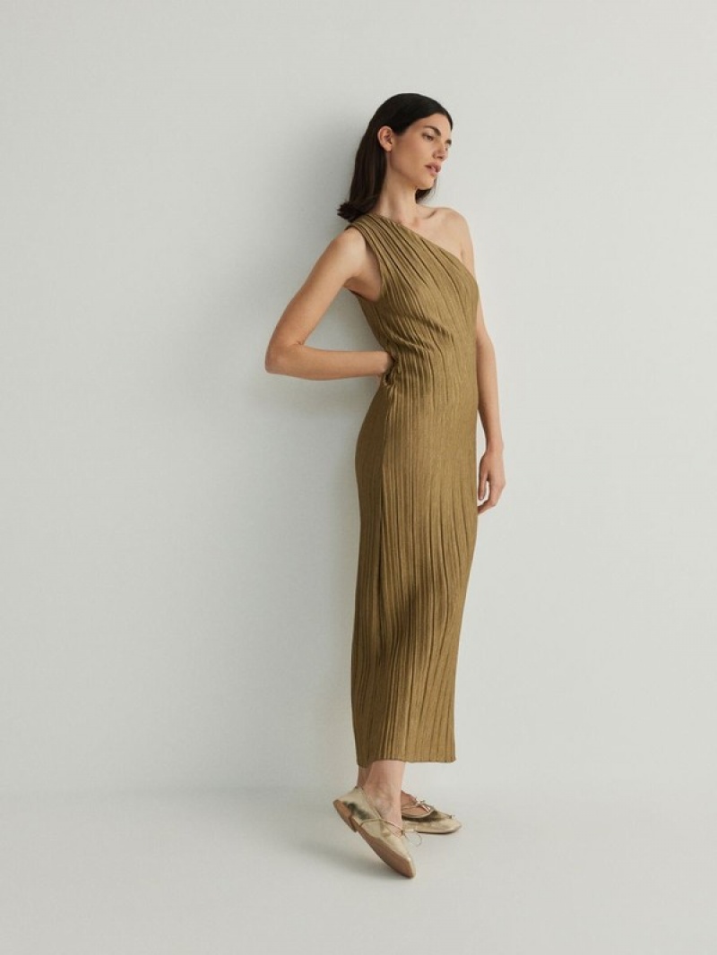 Reserved One Shoulder Kleid Damen Grün | 5062-KLETQ