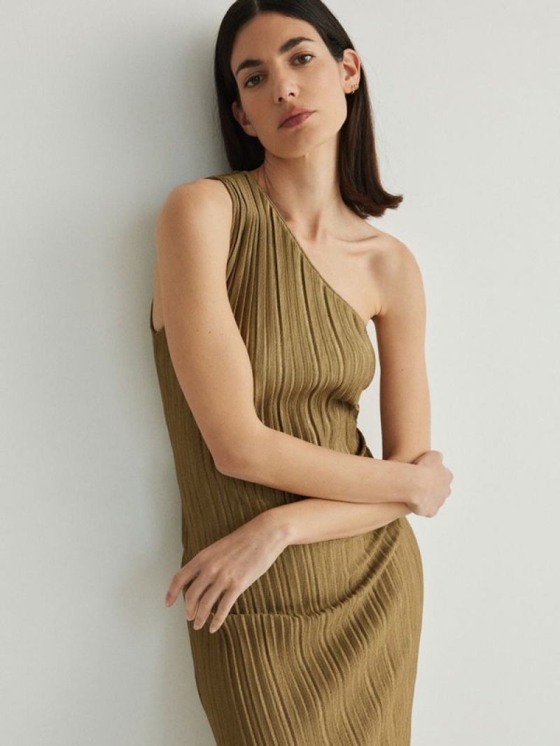 Reserved One Shoulder Kleid Damen Grün | 5062-KLETQ