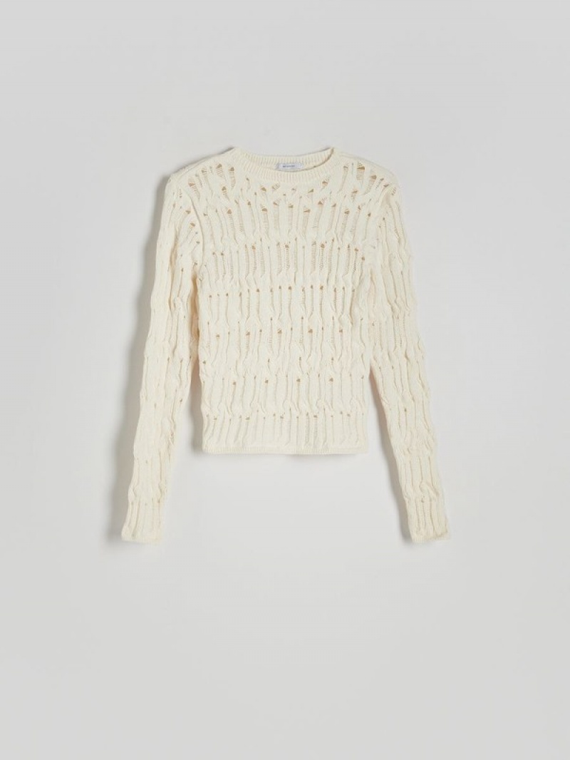 Reserved Openwork Pullover Damen Beige | 4958-BXEQR