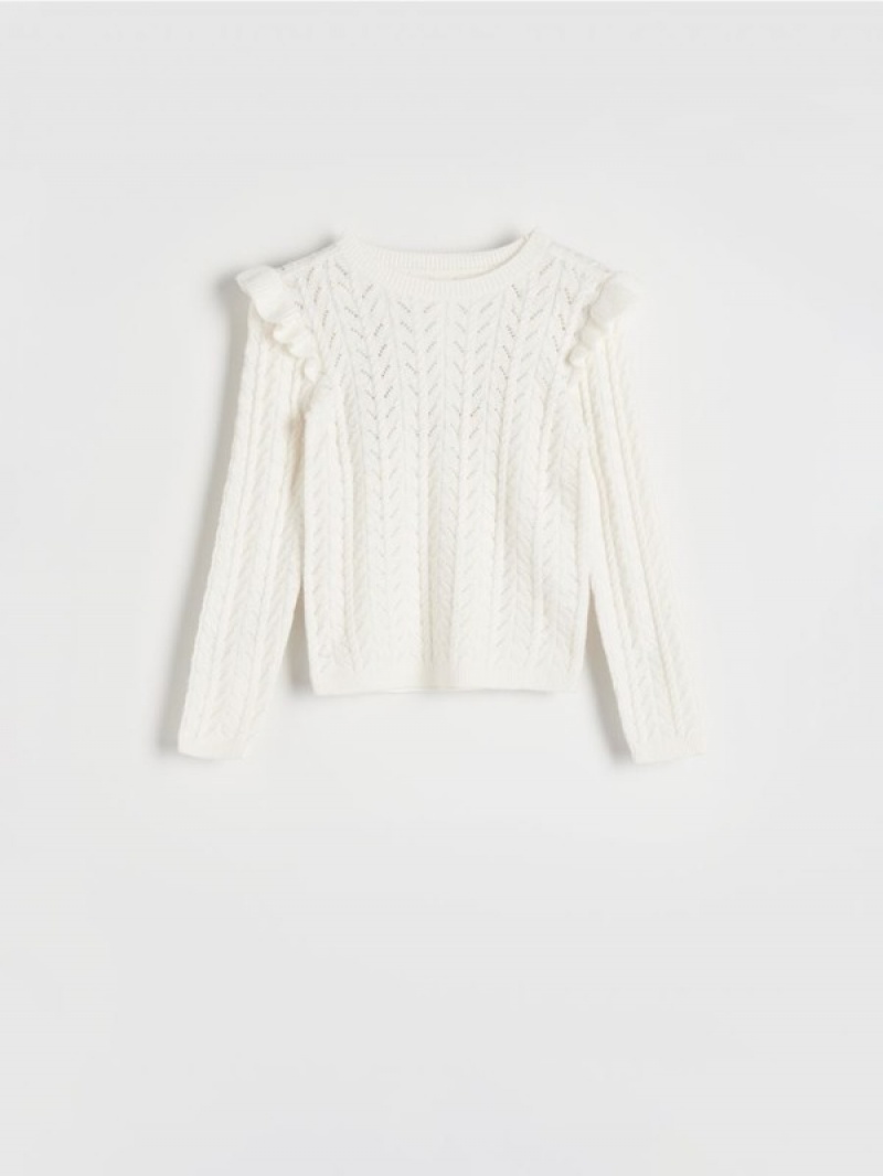 Reserved Openwork Pullover Mädchen Weiß | 3968-XNGFD