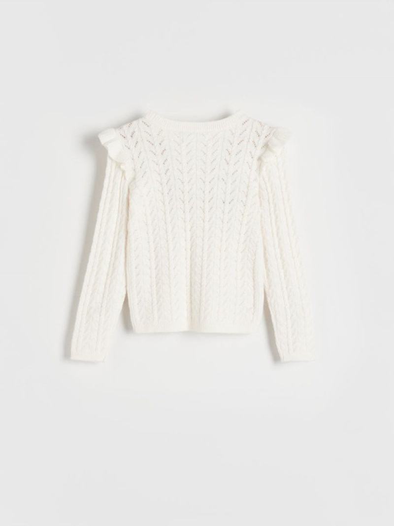 Reserved Openwork Pullover Mädchen Weiß | 3968-XNGFD