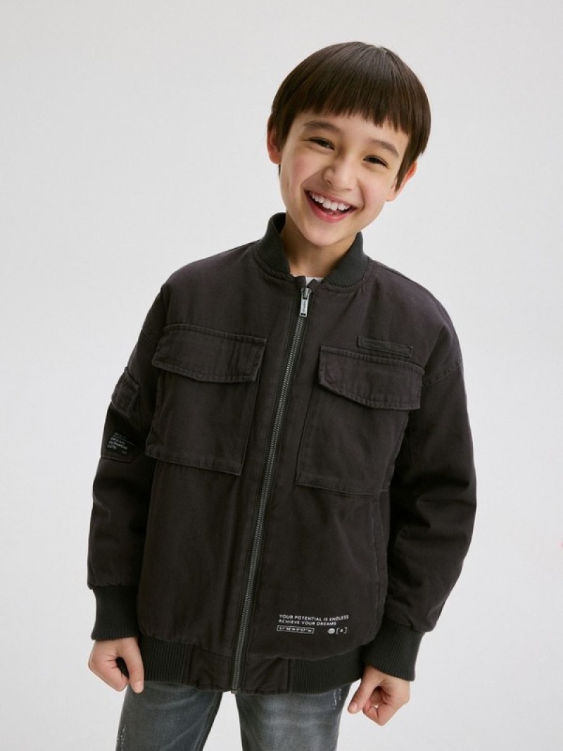 Reserved Outer Jacken Jungen Schwarz | 8941-FDETP