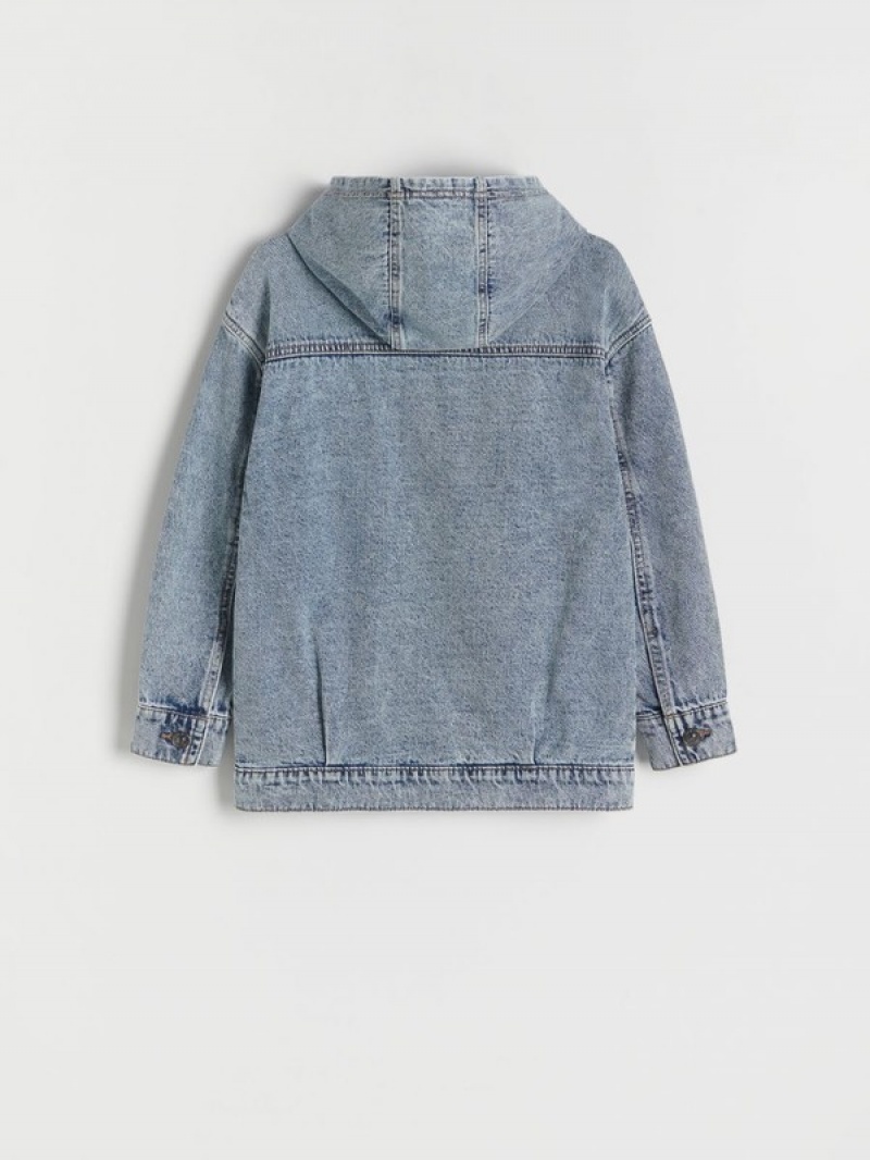 Reserved Oversize Denim Jacken Jungen Blau | 7086-VCFMU