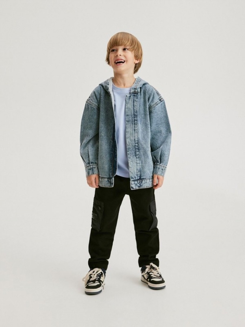 Reserved Oversize Denim Jacken Jungen Blau | 7086-VCFMU