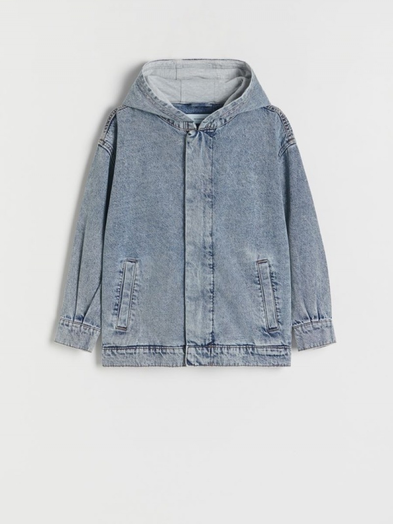 Reserved Oversize Denim Jacken Jungen Blau | 7086-VCFMU