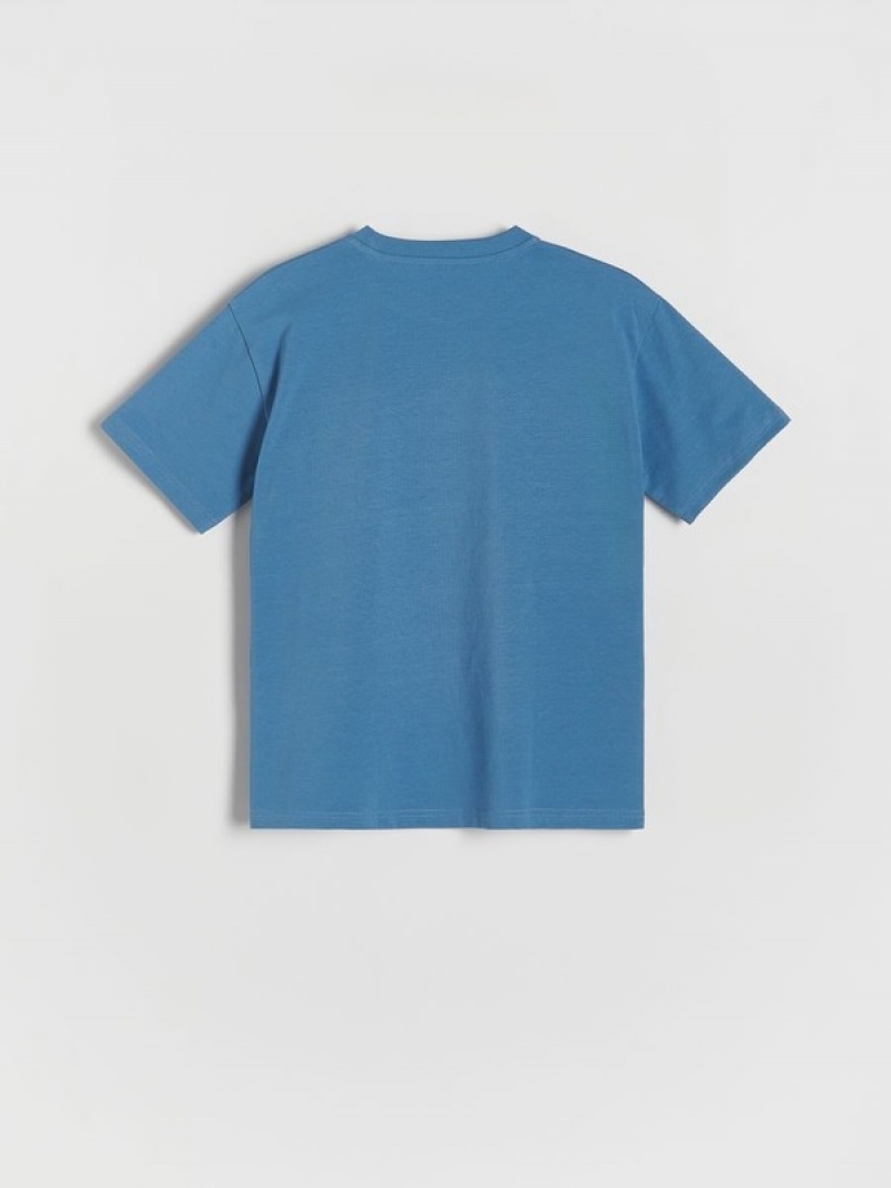 Reserved Oversized Baumwoll T-shirts Jungen Grau Blau | 8365-RWFLG