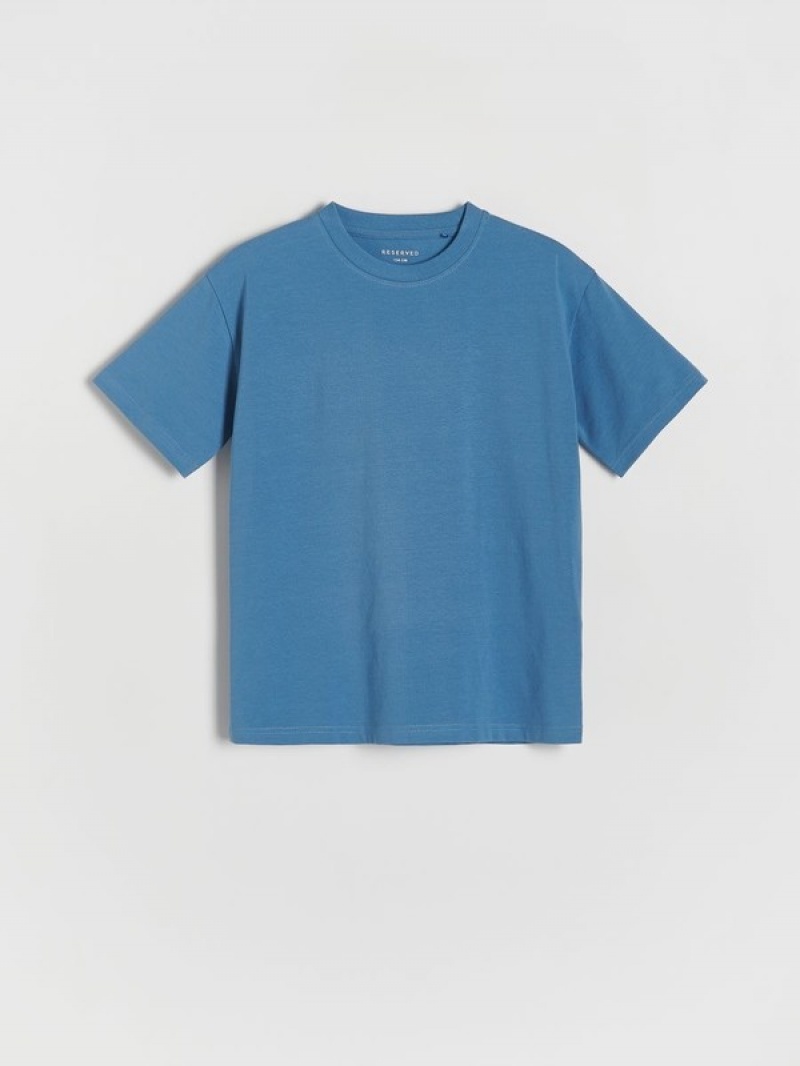 Reserved Oversized Baumwoll T-shirts Jungen Grau Blau | 8365-RWFLG