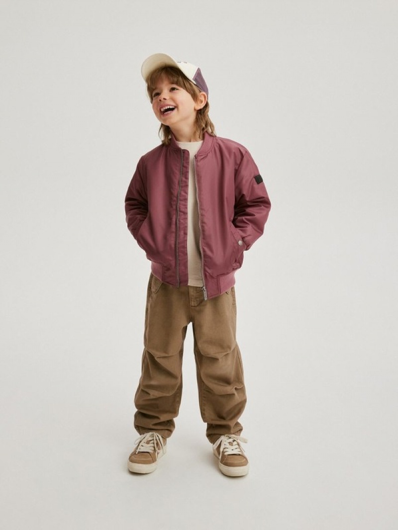 Reserved Oversized Bomber Jacken Jungen Lila | 6870-ETPKG