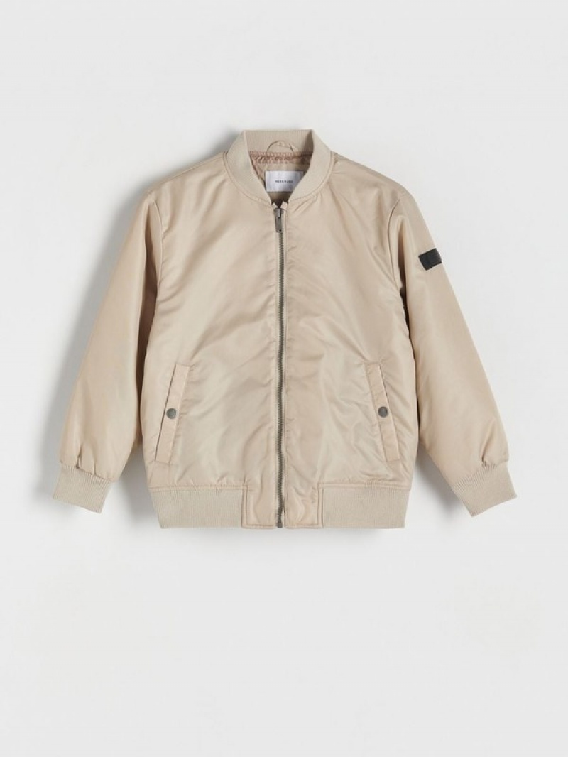 Reserved Oversized Bomber Jacken Jungen Beige | 0543-ICMKG