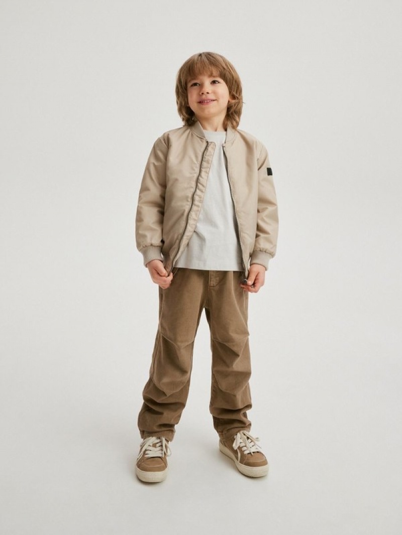 Reserved Oversized Bomber Jacken Jungen Beige | 0543-ICMKG