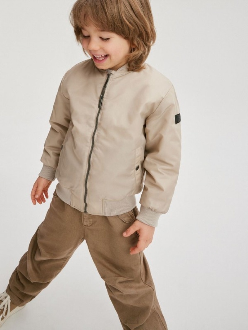 Reserved Oversized Bomber Jacken Jungen Beige | 0543-ICMKG