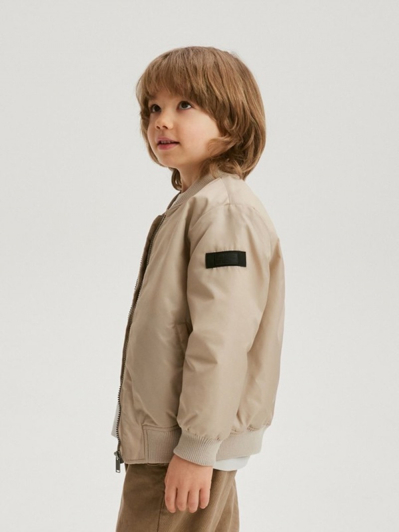 Reserved Oversized Bomber Jacken Jungen Beige | 0543-ICMKG