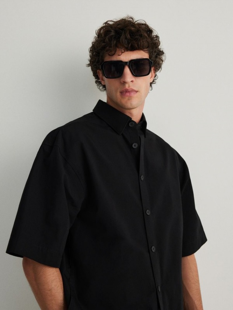 Reserved Oversized Hemd Herren Schwarz | 4597-KLFHS