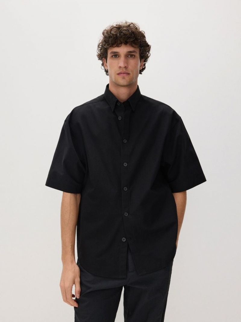 Reserved Oversized Hemd Herren Schwarz | 4902-TXEHP