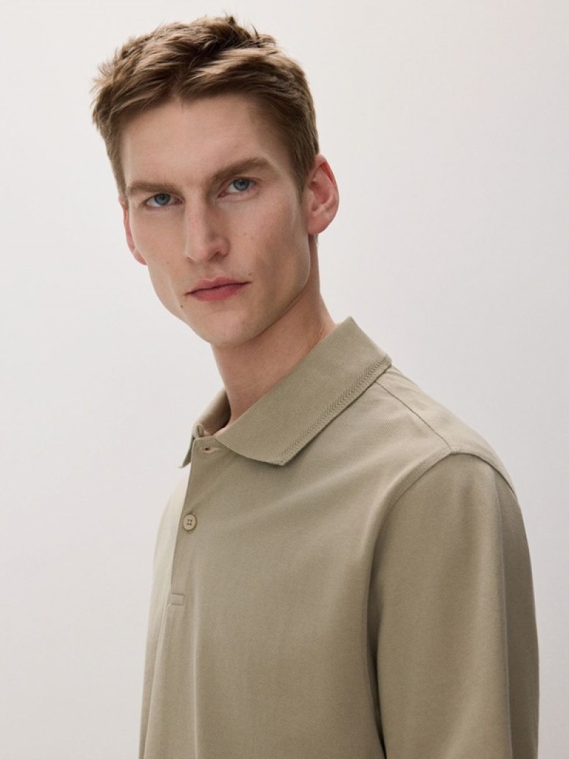 Reserved Oversized Polo Shirts Herren Hellolivgrün | 7630-OIYJM