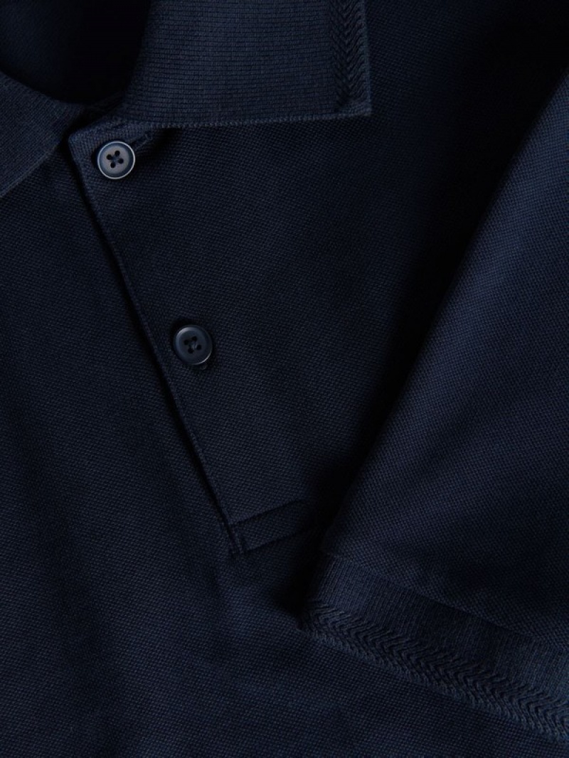 Reserved Oversized Polo Shirts Herren Navy | 7814-AKMQU