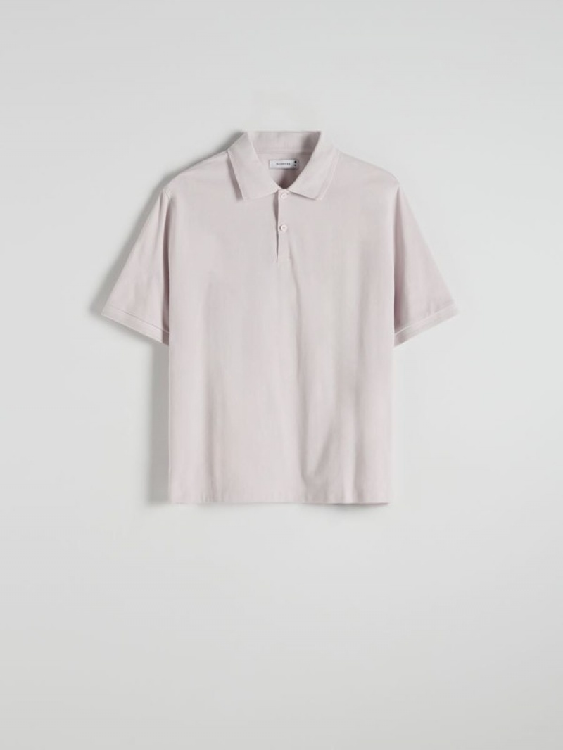 Reserved Oversized Polo Shirts Herren Rosa | 7638-FQWYS