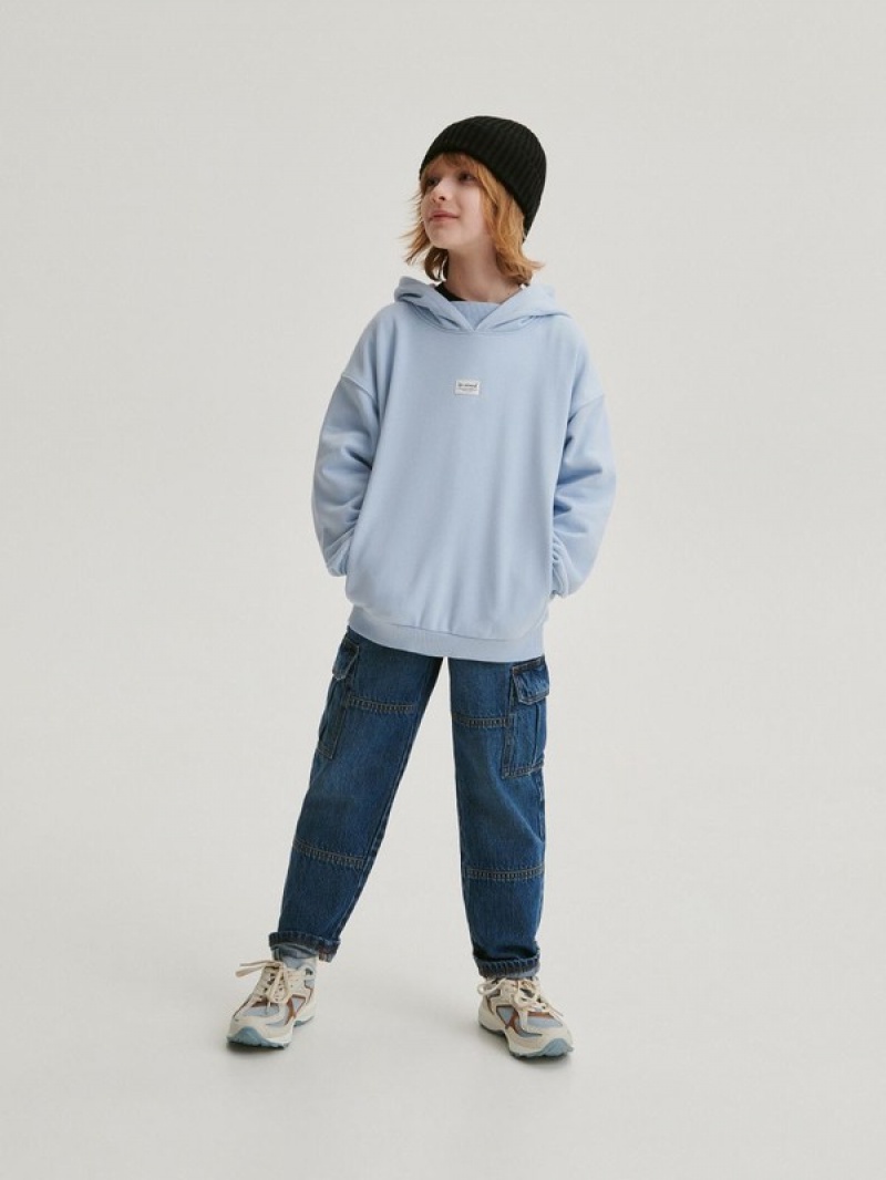 Reserved Oversized Pullover Jungen Blau | 6938-MDLJH