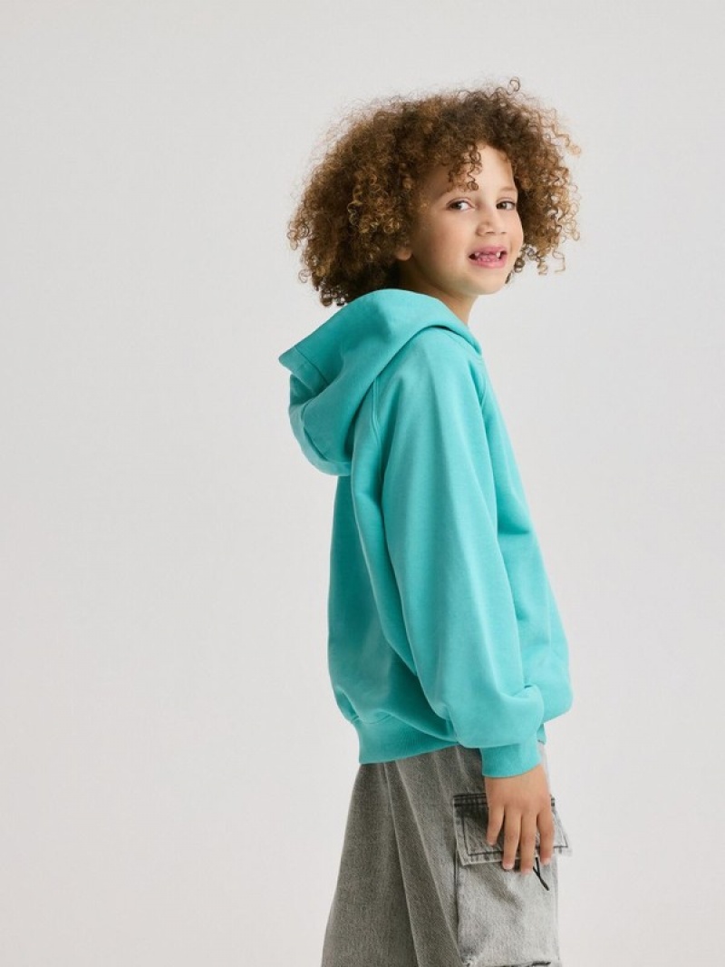 Reserved Oversized Pullover Jungen Türkis | 4926-YEAPL