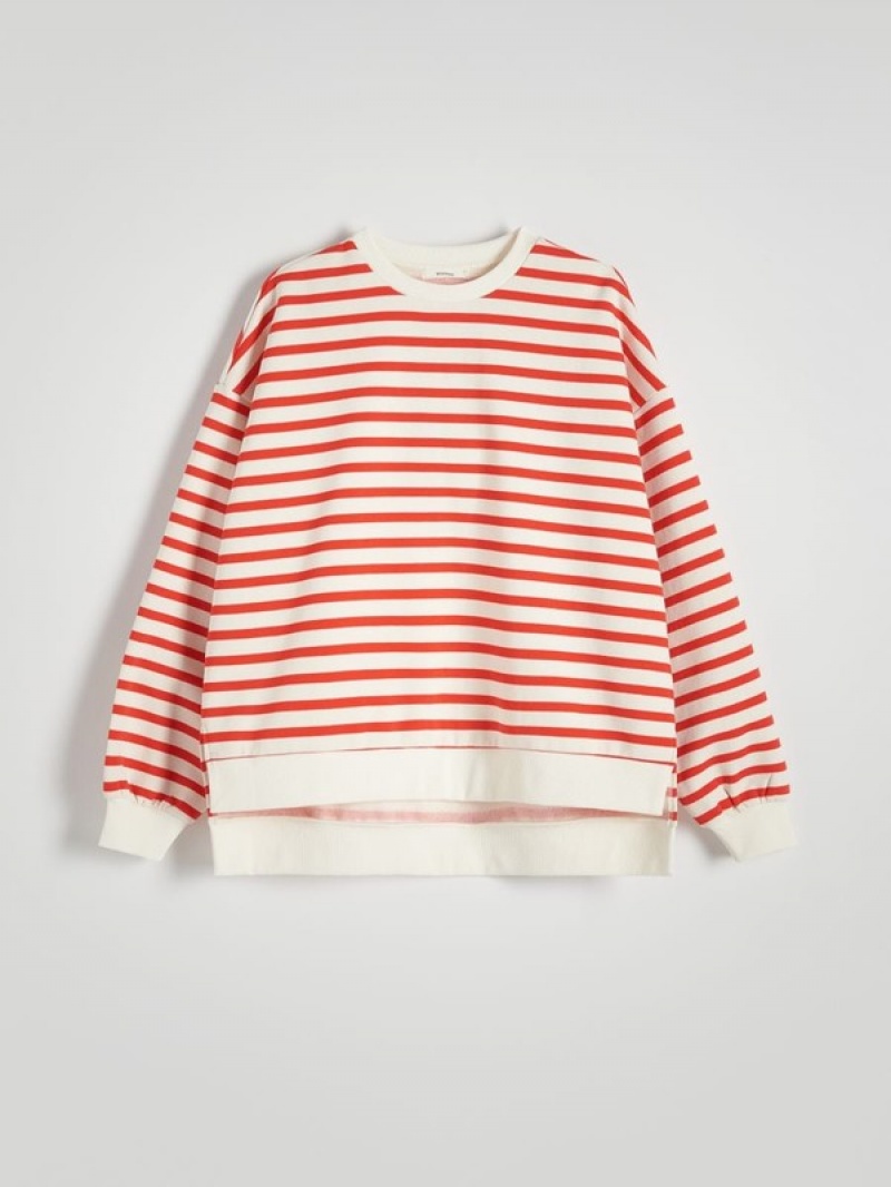 Reserved Oversized Stripe Sweatshirts Damen Mehrfarbig | 2478-CZAVN