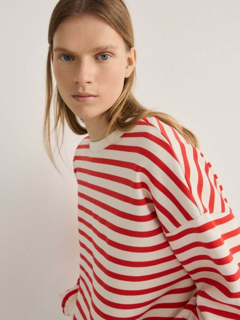 Reserved Oversized Stripe Sweatshirts Damen Mehrfarbig | 1785-HBEAR