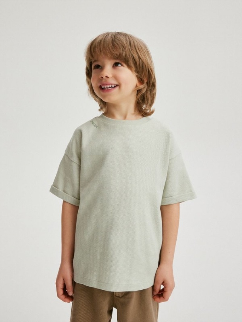 Reserved Oversized T-print T-shirts Jungen Hellgrau | 1076-ZQLRD