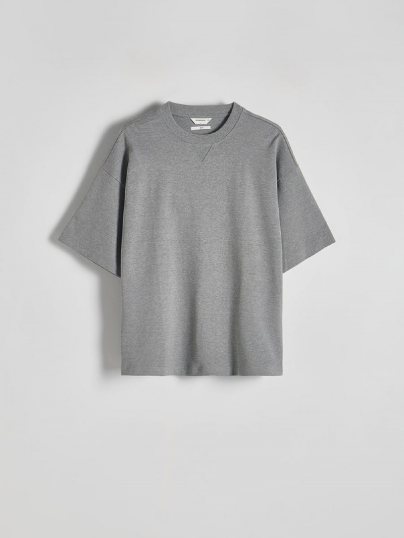 Reserved Oversized T-shirts Herren Hellgrau | 8097-XIMAS