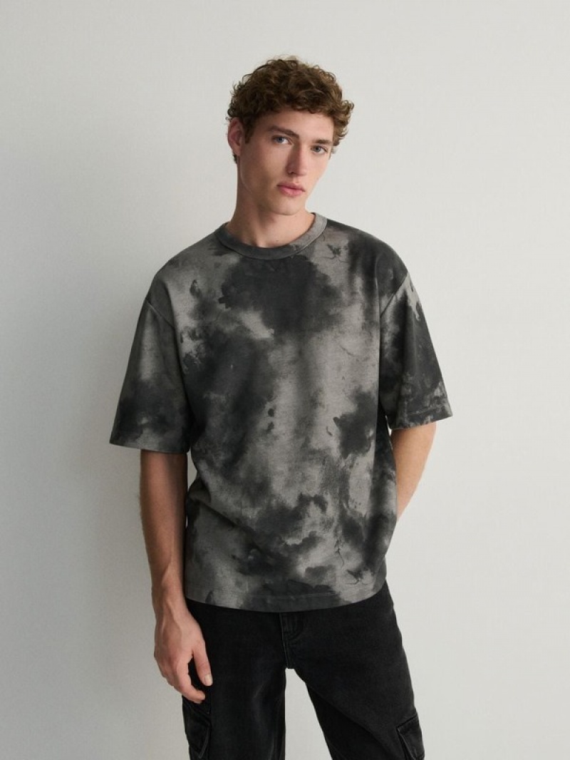 Reserved Oversized T-shirts Herren Hellgrau | 7519-SNGUP