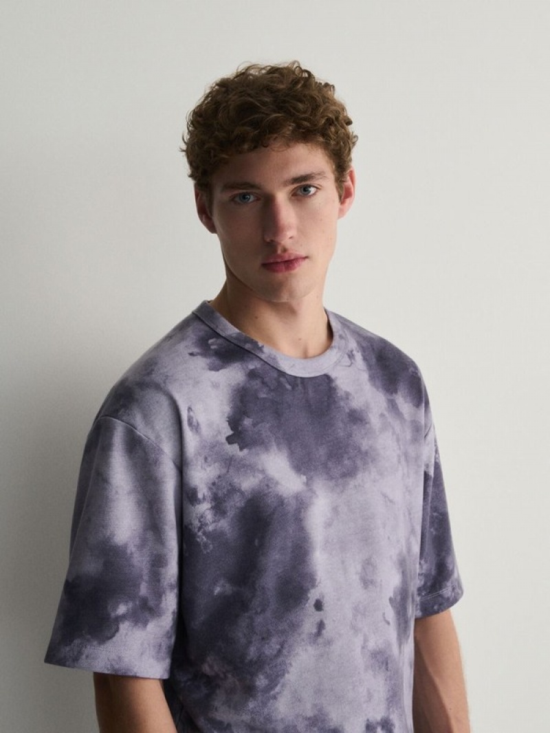 Reserved Oversized T-shirts Herren Lila | 8743-CAVHD