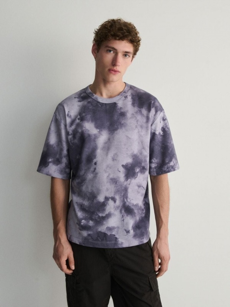 Reserved Oversized T-shirts Herren Lila | 8743-CAVHD