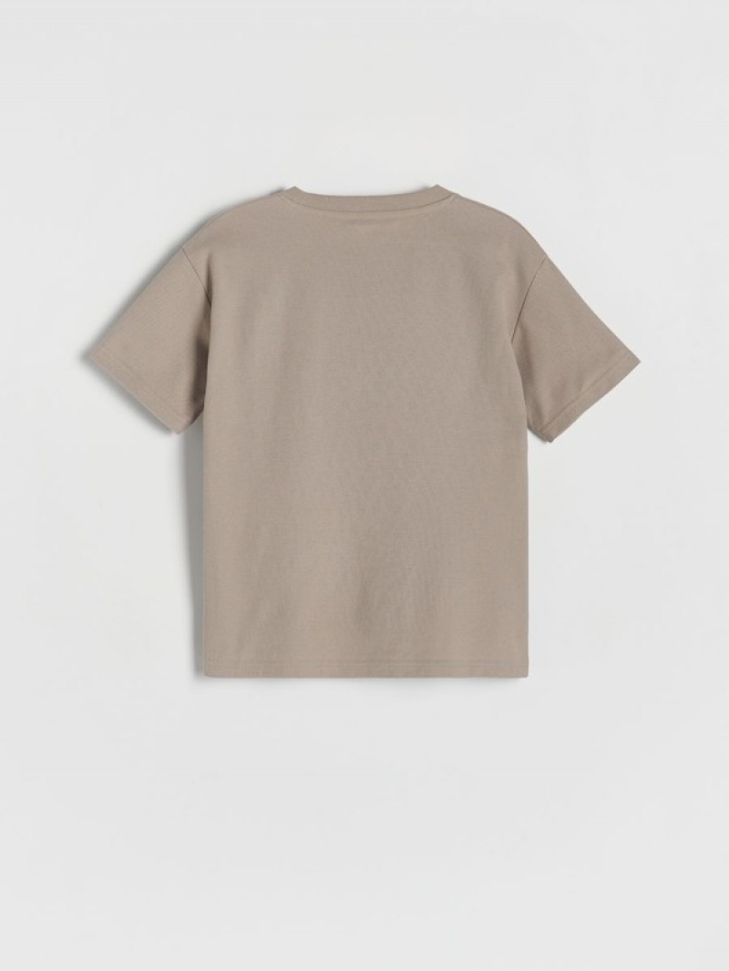 Reserved Oversized T-shirts Jungen Beige | 1476-UPYBV