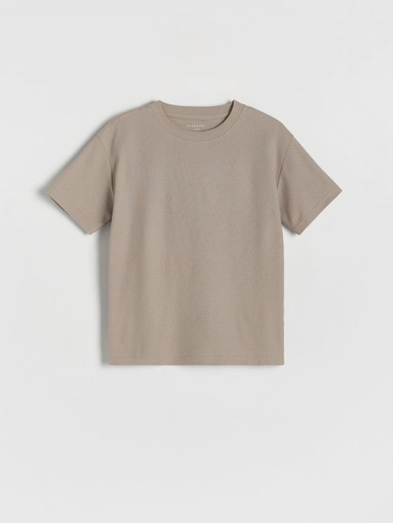 Reserved Oversized T-shirts Jungen Beige | 1476-UPYBV