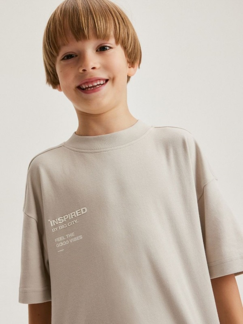 Reserved Oversized T-shirts Jungen Hellgrau | 5127-WTDMP