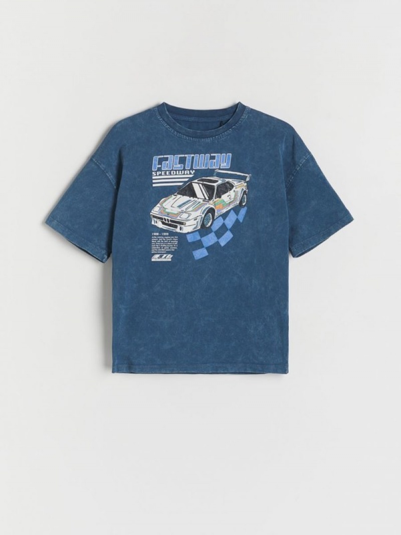 Reserved Oversized T-shirts Jungen Navy | 3069-KEFCL