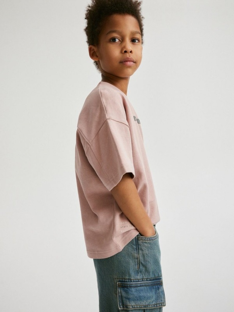 Reserved Oversized T-shirts Jungen Rosa | 3724-CHSLJ