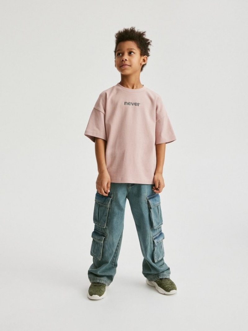 Reserved Oversized T-shirts Jungen Rosa | 3724-CHSLJ